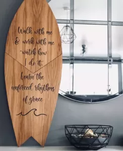 Laser Engraved Surf Board