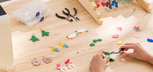 An image of items of jewellery being made cut by the xTool P2S