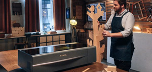 An image of the xTool P2S being used for woodworking