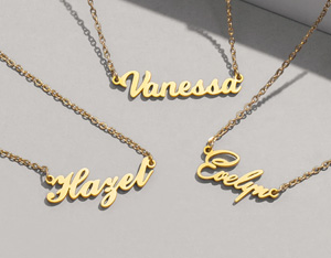Custom cut necklaces with names