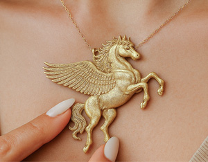 A deeply metal engraved necklace