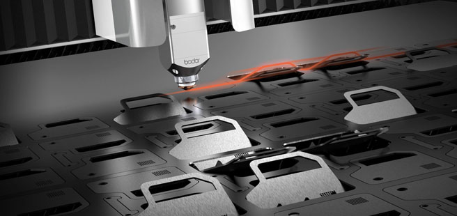 An illustration of the Bodor A Series laser head avoiding obstacles