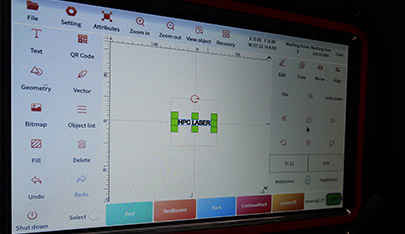 An image of the touchscreen design software