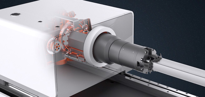 An illustration of the internal chuck mechanism of the Bodor K Series