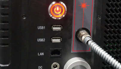 An image of the USB ports of the handheld fibre laser engraver
