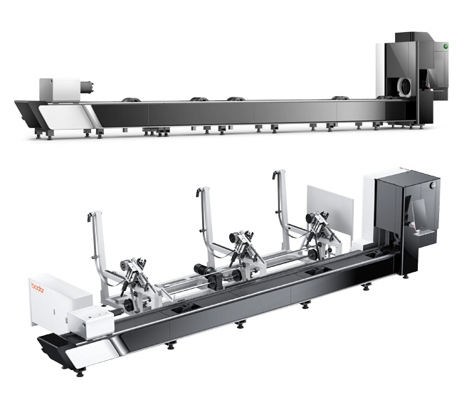 Product images of the Bodor K Series tube laser cutter