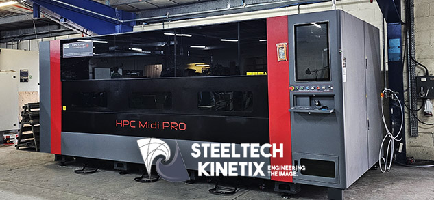 An image of the HPC Midi Pro fibre steel laser cutter