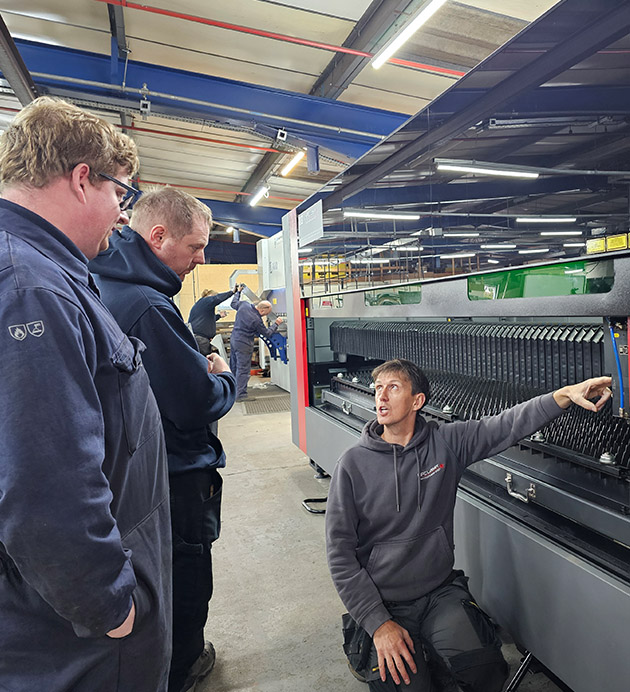 An image of a HPC fibre laser cutting machine being installed in a metal fabrication plant.