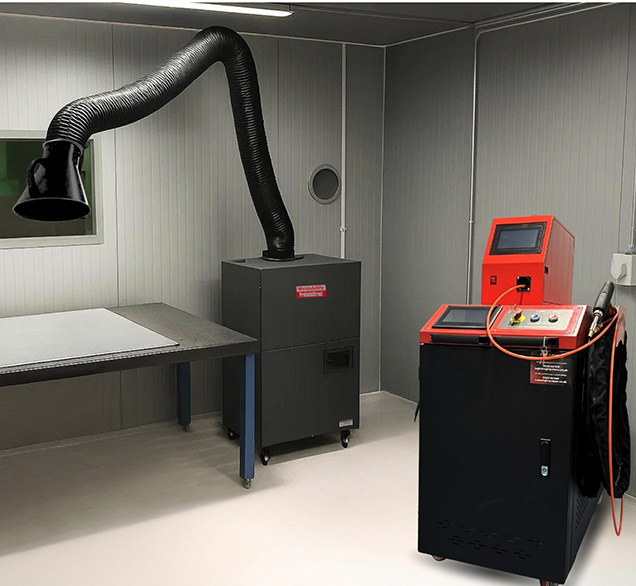 An image of the interior of a welding booth