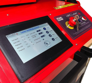An image of the laser welders touchscreen